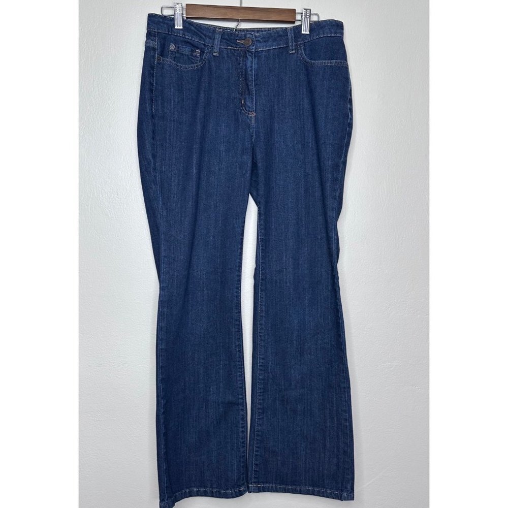 Boden Straight Leg Mid Rise Dark Wash Jeans Women Size 10R Stretch